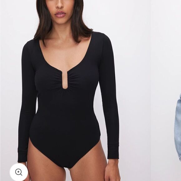 NWT GOOD AMERICAN 
STRETCH JERSEY U RING BODYSUIT S - Picture 2 of 10